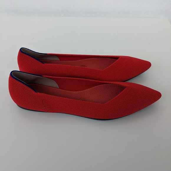 ♥️NWOT Rothy's The Point Flame Red Woman's Flat Shoes♥️ - Picture 3 of 16